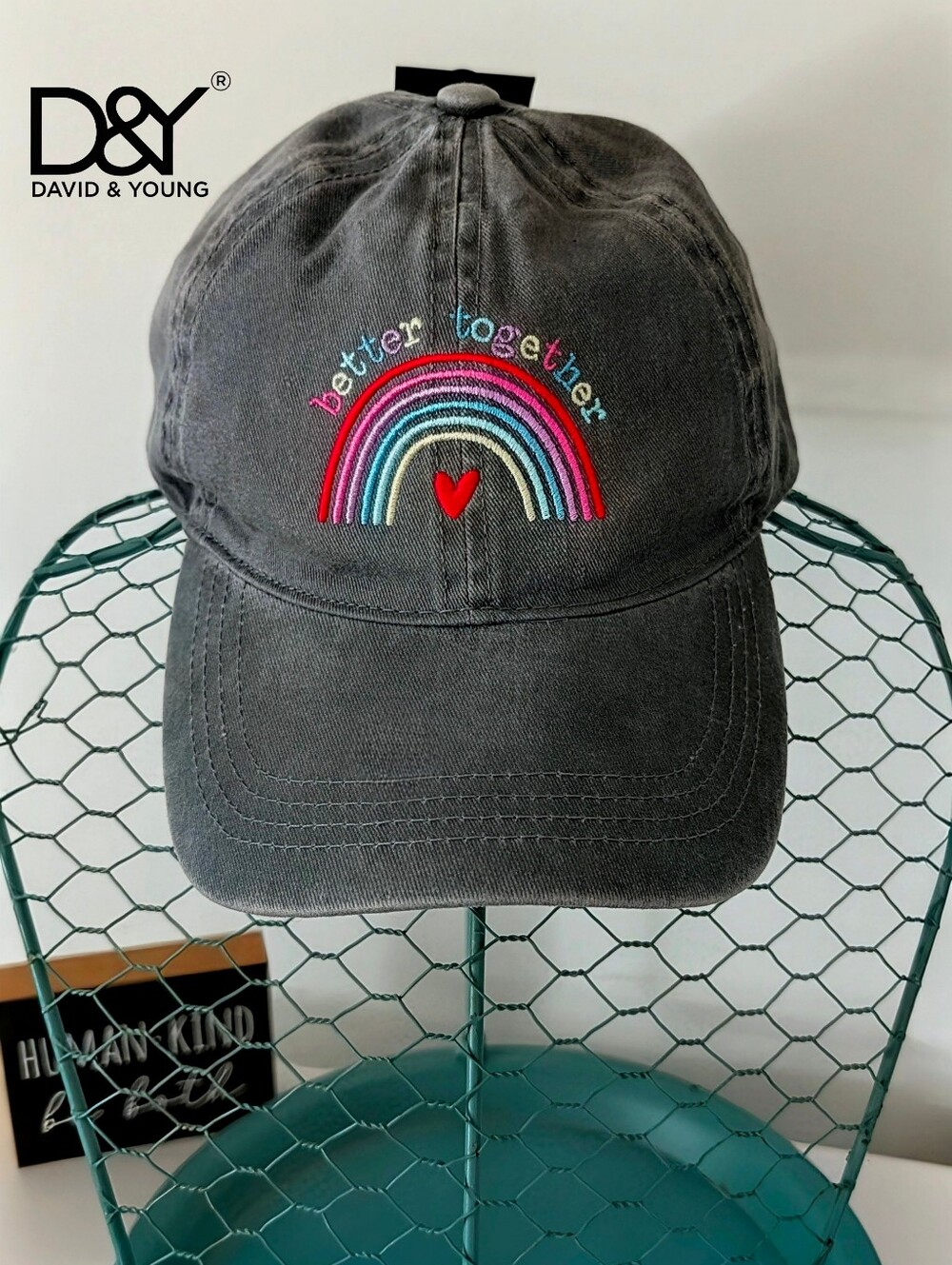 David and Young NWT Rainbow Better Together Black Ballcap